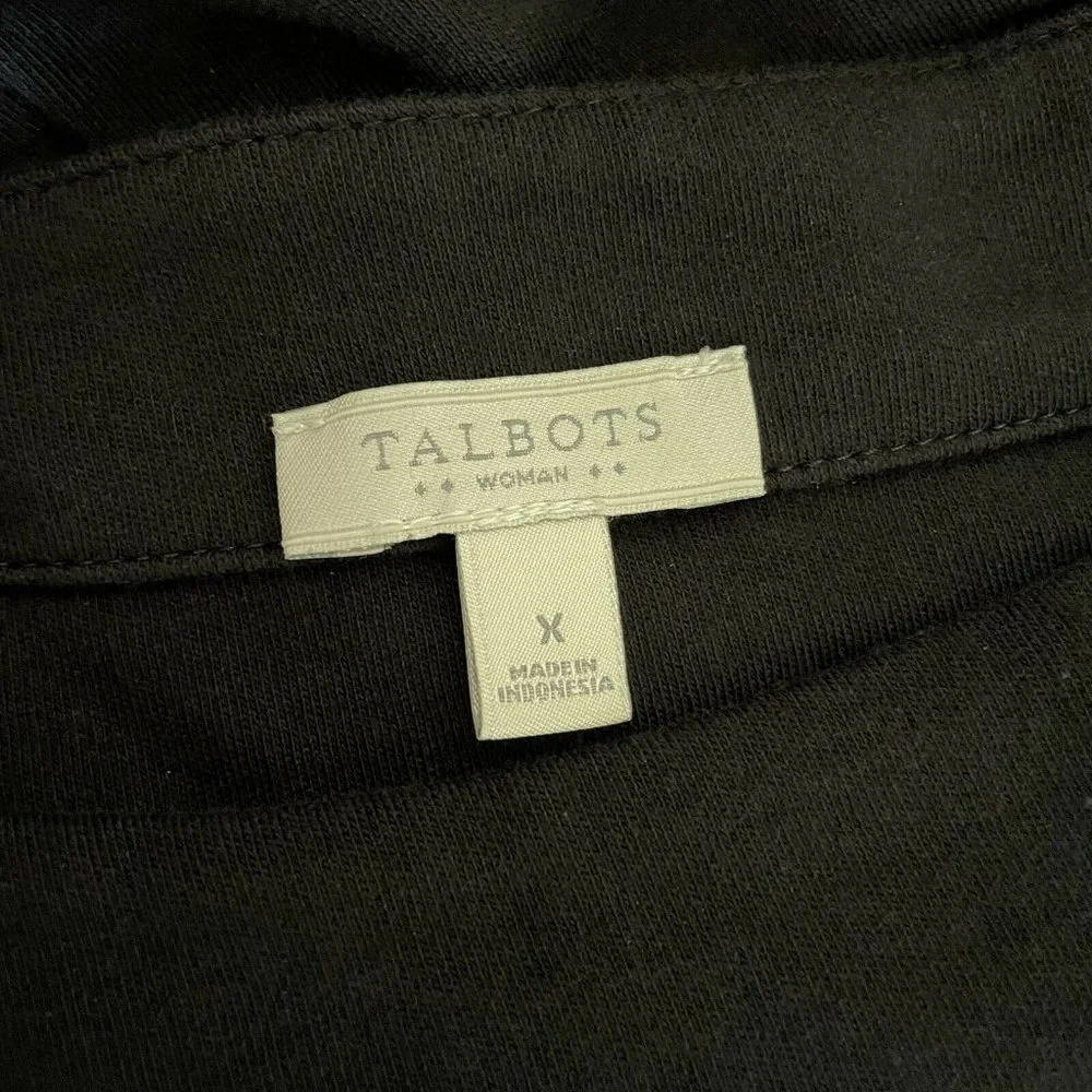 Talbots X Plus Women's Black Shift Dress Eyelet Ruffle Short Sleeve - Picture 6 of 7